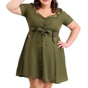 NWT “combat cutie” Halloween costume plus size dress military green 2X no belt